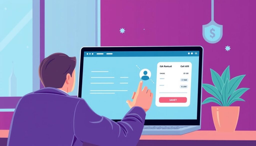 Image of a person transferring ISA funds online
